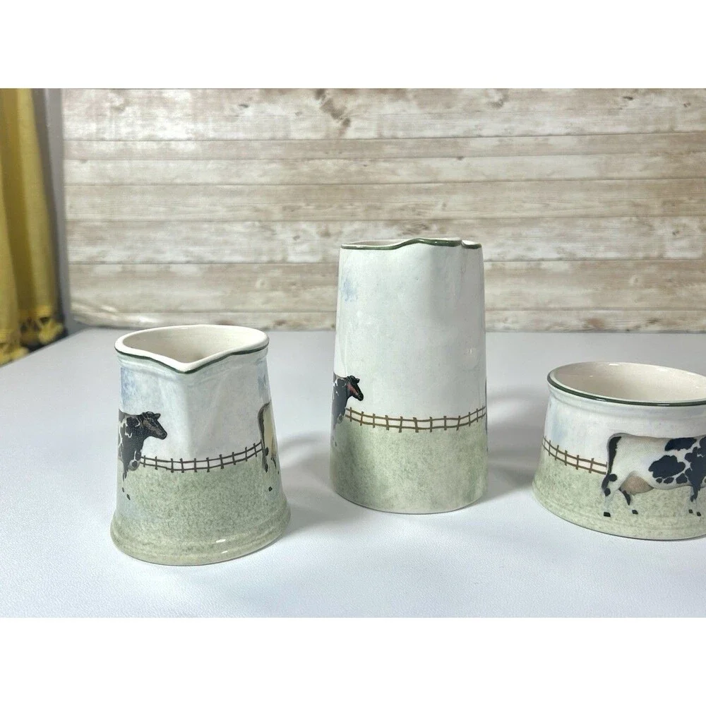 Price and Kensington Cow Painted Farmyard Animals Set Ceramic Creamer Pitcher